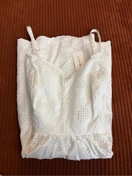 Milly Dresses & Skirts - Milly Cream Eyelet Lace Spaghetti Strap Top